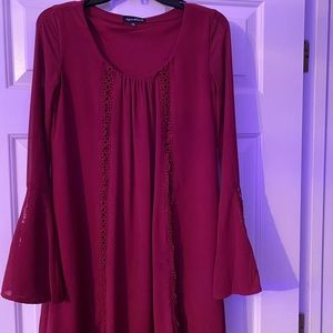 maroon flowy dress